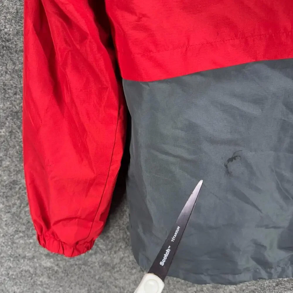 Eddie Bauer Jacket Boys M Medium Red Hooded Long Sleeve Pockets Lined High Neck
